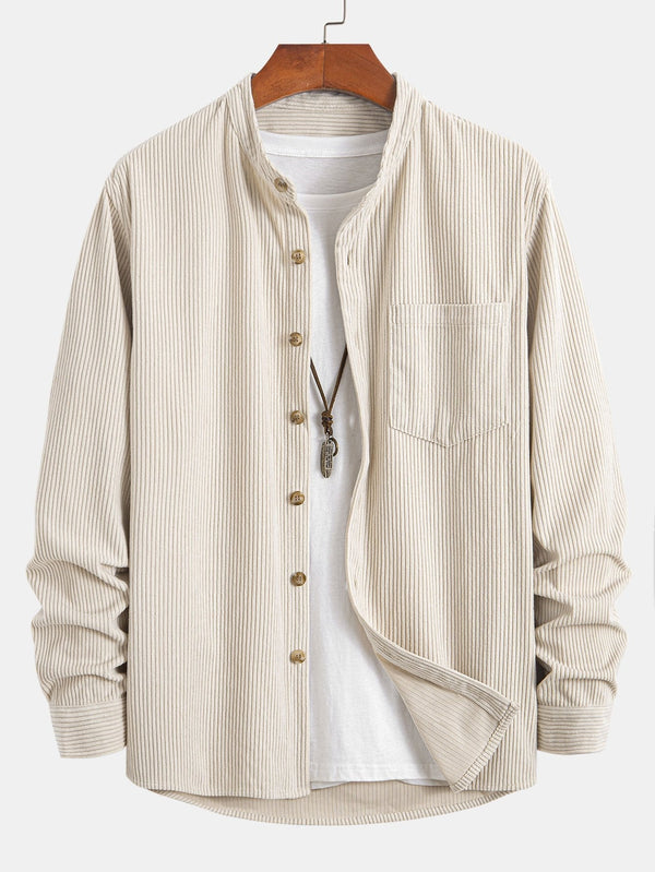 Corduroy Stand Collar Shirt - Maison Sydney