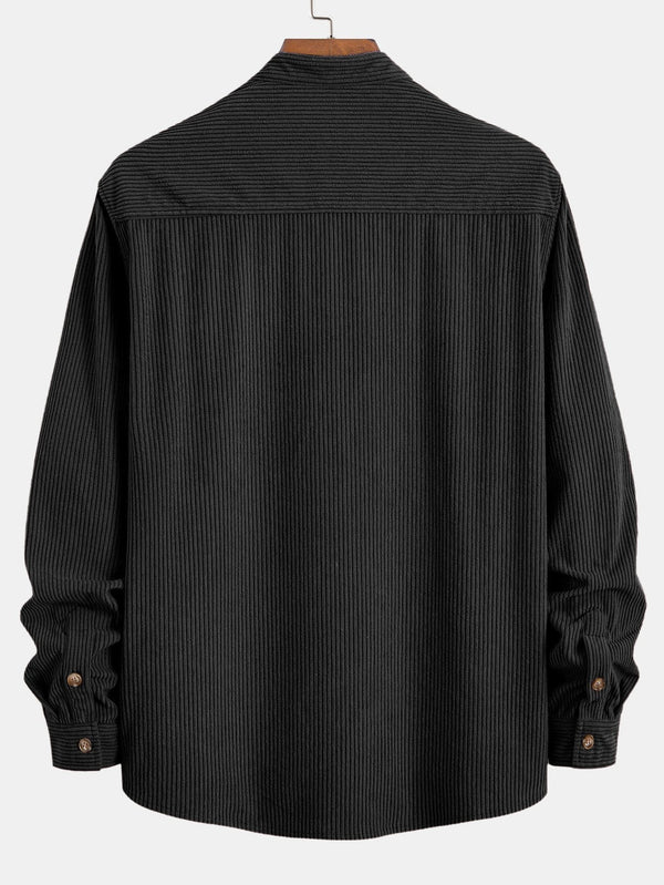 Corduroy Stand Collar Shirt - Maison Sydney