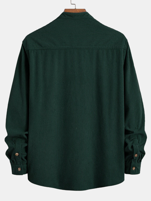Corduroy Stand Collar Shirt - Maison Sydney