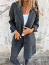 Aveline - Single Breasted Casual Wool Coat with Lapels - Maison Sydney