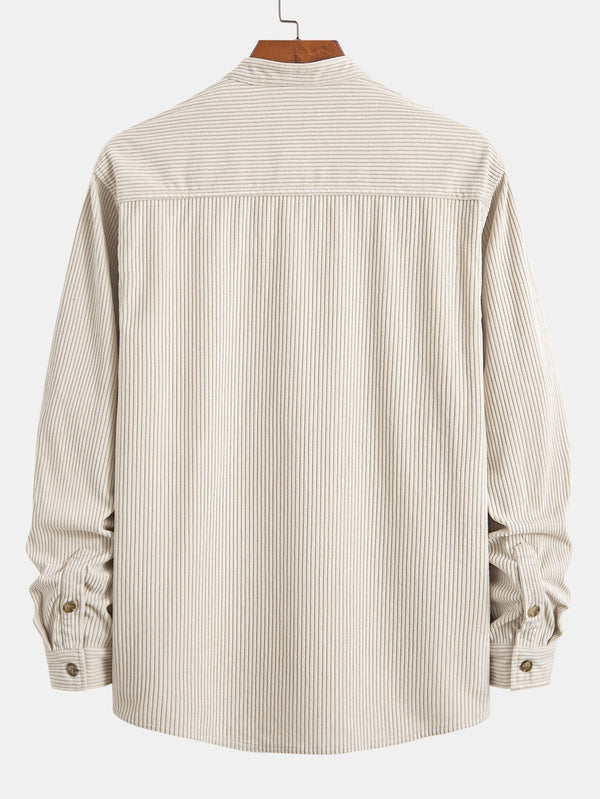 Corduroy Stand Collar Shirt - Maison Sydney